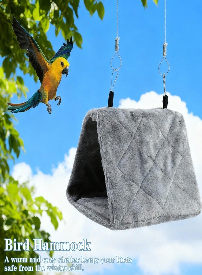 HaiFafafaing 2 Pcs Warm Bird Nest House, Parrot Sleeping Bed Hanging Hammock, Snuggle Cave Hideaway Tent for Pet Parrot, Macaw, Budgies, Cockatiels, Cockatoo, Lovebird, Blue and Grey - Image 5